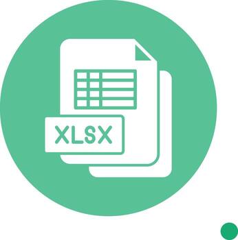 sobresalir xlsx sábana glifo largo sombra circulo vector