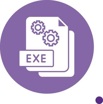 Executable EXE File Glyph long shadow Circle vector
