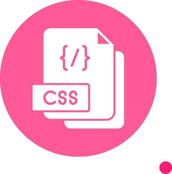 Cascading CSS File Glyph long shadow Circle vector