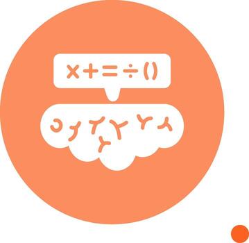 Mathematical Problem Solving Glyph long shadow Circle vector