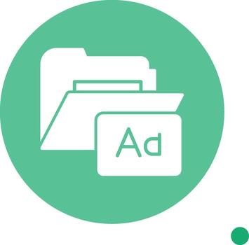 Custom Folder Font Glyph long shadow Circle vector