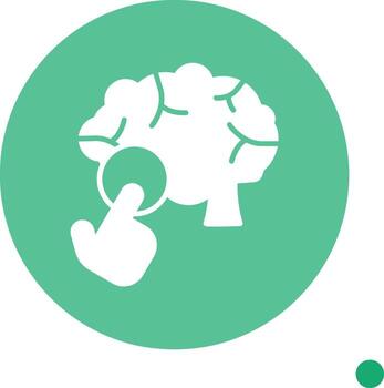 Neurological Trigger Point Glyph long shadow Circle vector