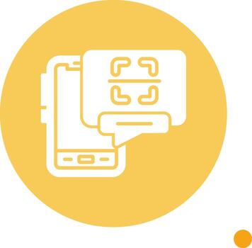 QR Code Mobile Scanner Glyph long shadow Circle vector