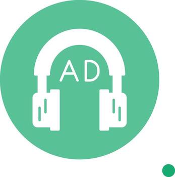 Audio Description Feature Glyph long shadow Circle vector