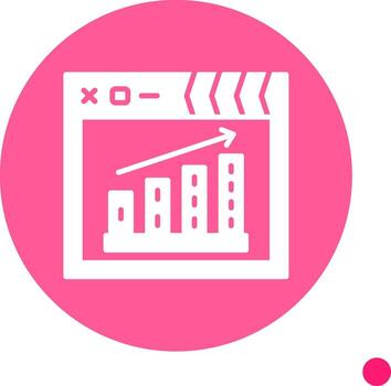 proyecto Progreso estado glifo largo sombra circulo vector