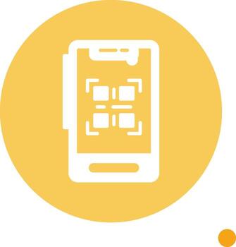 QR Code Scanner Glyph long shadow Circle vector