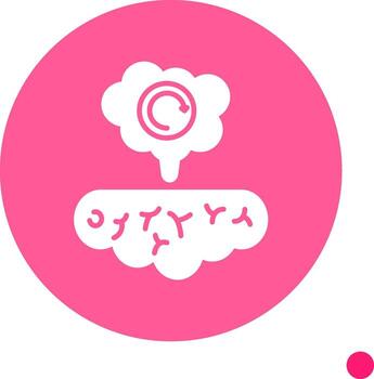 Brain Loading Symbol Glyph long shadow Circle vector