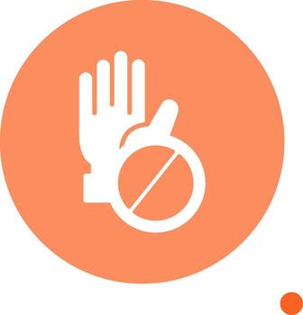 Do Not Touch Glyph long shadow Circle vector