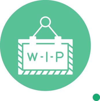 WIP Work Indicator Glyph long shadow Circle vector