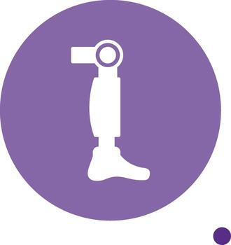 Robotic Bionic Leg Glyph long shadow Circle vector