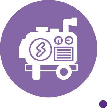 Backup Power Generator Glyph long shadow Circle vector