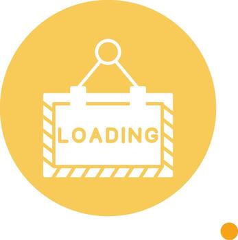 cargando página animación glifo largo sombra circulo vector