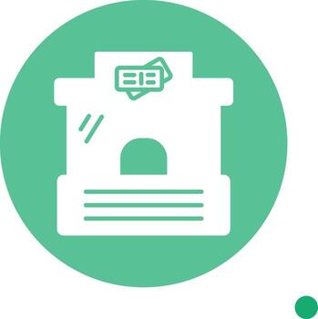 Ticket Box Counter Glyph long shadow Circle vector