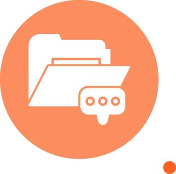 mensaje bandeja de entrada carpeta glifo largo sombra circulo vector