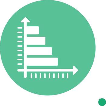 Abstract Bar Graph Glyph long shadow Circle vector