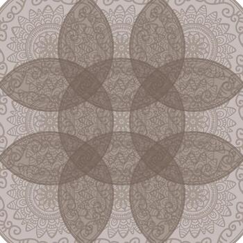 un marrón y blanco cuadrado modelo con cuatro circular diseños vector