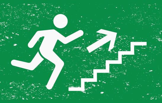 Emergency Exit Sign Grunge Illustration. Emergency Exit Symbol for Emergency Use in Buildings and Public Facilities vector