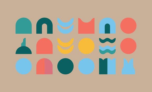Abstract geometric shapes in a palette of earthy tones vector