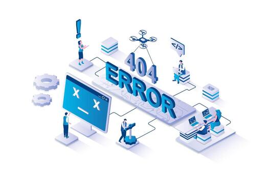 404 error illustration with users and devices vector