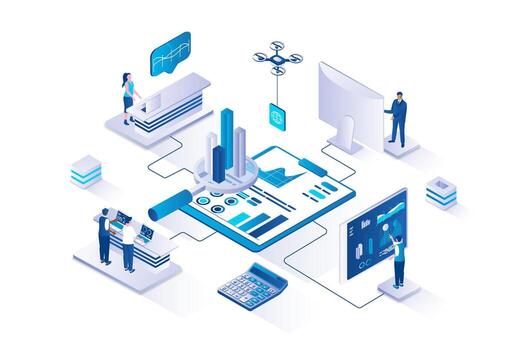 Data analysis technology illustration vector