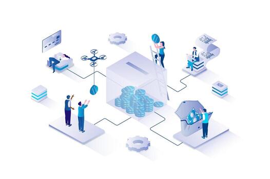 Business automation and data illustration vector