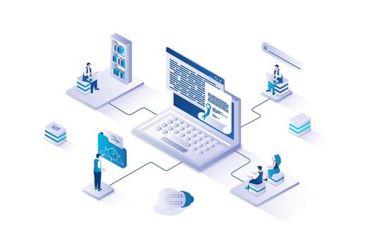 Modern data analysis illustration vector