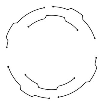Futuristic cyber circuit design with circular geometry vector