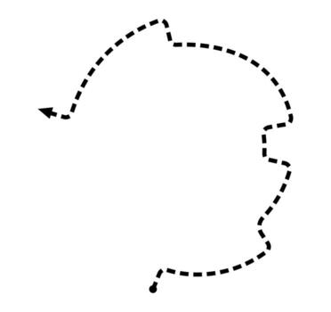 Simple black and white maze with dotted line and arrow path vector