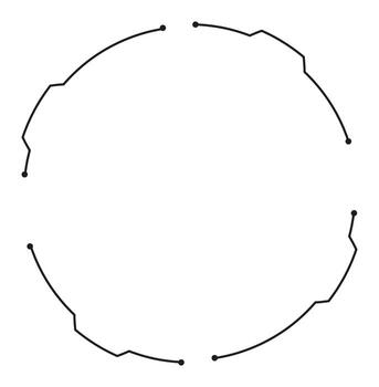 Futuristic circular tech design with dotted lines vector