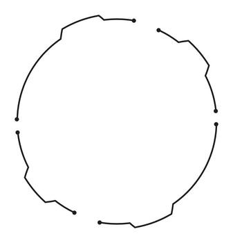 Futuristic cyber circle design for digital interfaces vector