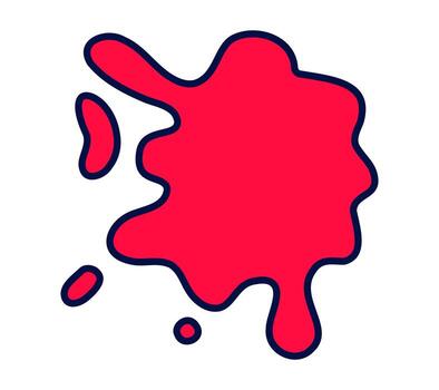 Red abstract splash shape on white background vector