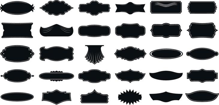 Elegant Labels Ornate Frames and Decorative Shapes for Graphic Design Projects vector