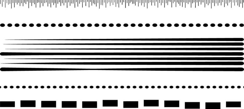 negro y blanco geométrico patrones líneas, puntos, y regla marcas para diseño elementos vector