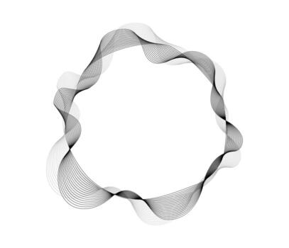 Abstract techno music circle design with wavy patterns vector