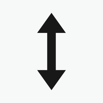 Up Arrows icon. Cursor. Modern simple arrows. A simple black bidirectional arrow icon on a white background. vector