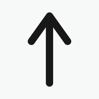 Up Arrows icon. Cursor. Modern simple arrows. A black upward arrow on a light gray background. vector