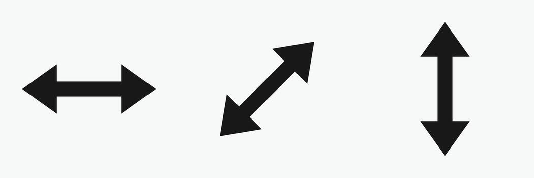 Arrows set icon. set of arrows. Arrow. Cursor. Modern simple arrows. Three black arrow icons are displayed . vector