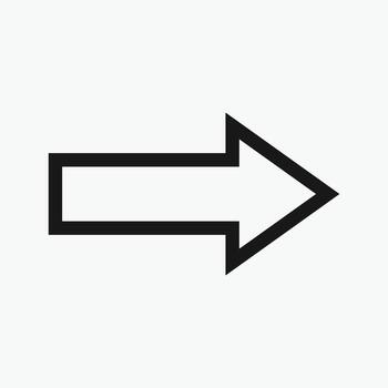 Arrows icon. Cursor. Modern simple arrows, Black arrow pointing to the right on a white background. vector