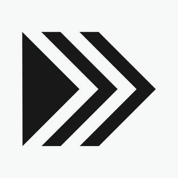 Arrows icon. Cursor. Modern simple arrows, Three black arrows pointing to the right on a white background. vector