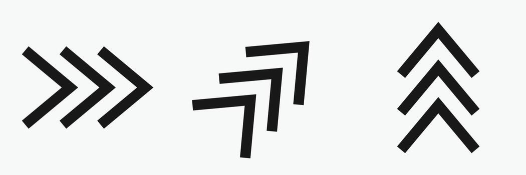 Arrows set icon. set of arrows. Arrow. Cursor. Modern simple arrows. Geometric symbols on a white background. vector