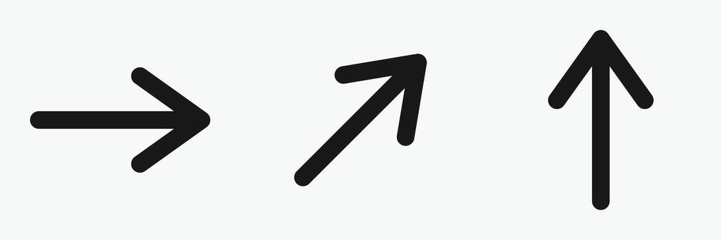 Arrows set icon. set of arrows. Arrow. Cursor. Modern simple arrows. Three black arrows . vector