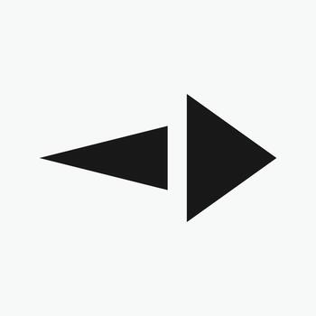 Arrows icon. Cursor. Modern simple arrows, The triangles point in opposite directions. vector