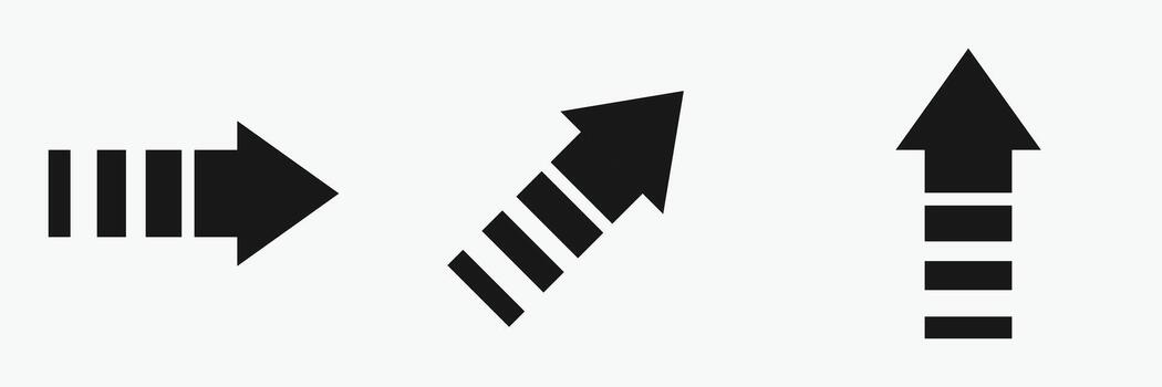 Arrows set icon. set of arrows. Arrow. Cursor. Modern simple arrows. Set of three black arrows on a white background. vector