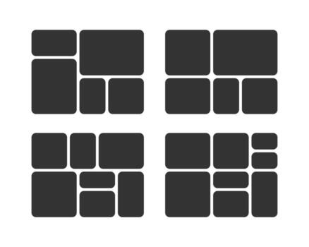 creativo bento cuadrícula moodboard diseño conjunto para foto o imagen colección vector