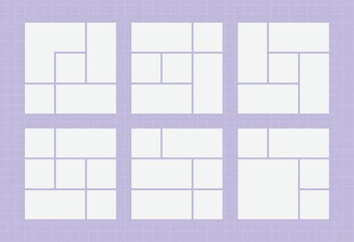 Creative photo layout in bento grid format for moodboard design vector