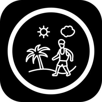 Man In Beach Modern Color Based Symbol vector