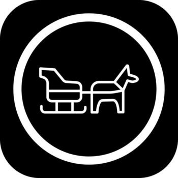 Dog sled Sharp Linear Edge Mark vector