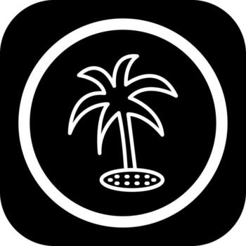 Plam tree Shadowed Flat UI Design vector