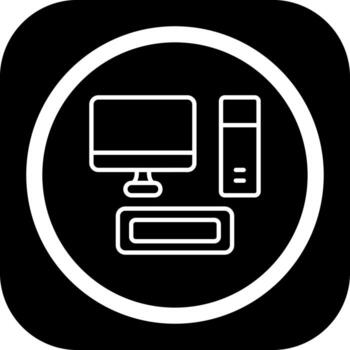 Computer Minimal Art Style Object vector