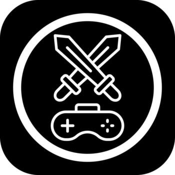 Adventure Game Simplified Thin Line Mark vector